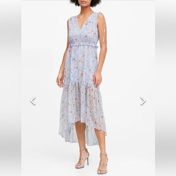 NWOT Banana Republic Floral Sleeveless V-Neck Maxi Dress. Size 4 - Picture 1 of 8